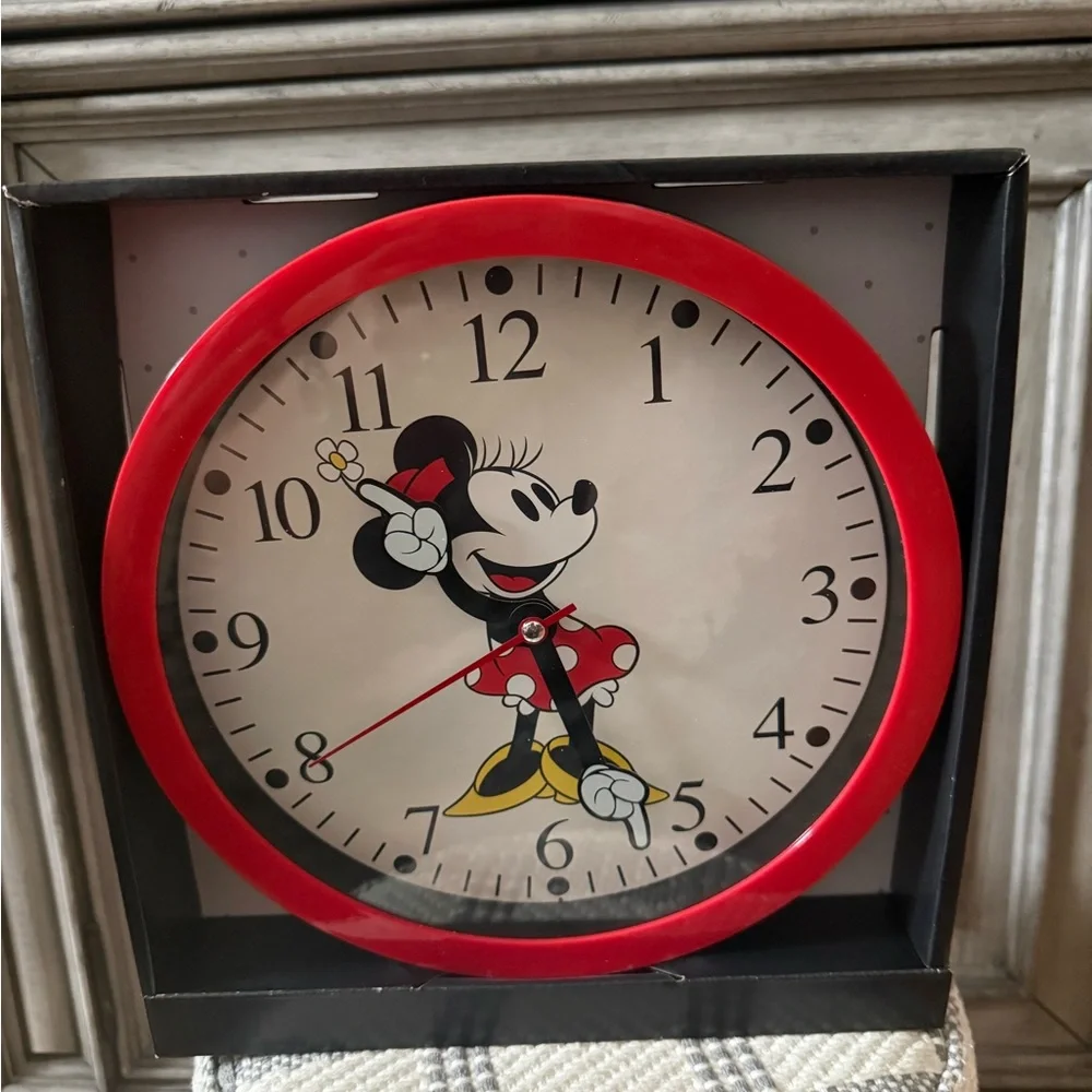 Disney Minnie Mouse Red and Yellow Wall Clock